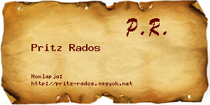 Pritz Rados névjegykártya